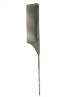 Расческа NIKO Professional расческа-хвостик широкая с крупными зубьями серая металлический хвост 245, Италия